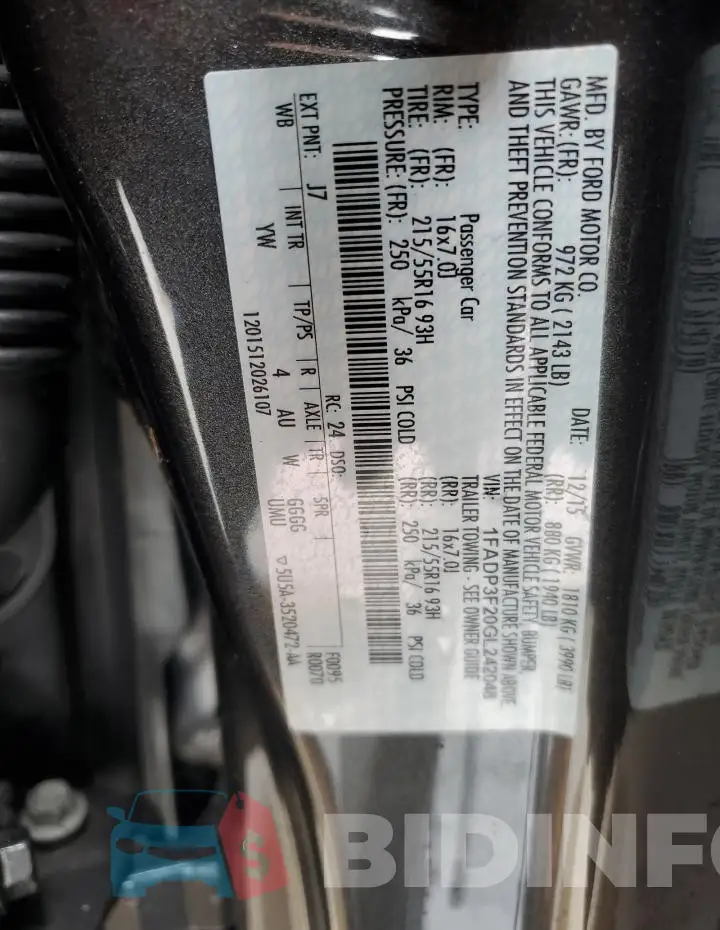 1FADP3F20GL242048 Photo# 13