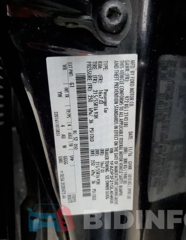 1FADP3F21GL404608 Photo# 12