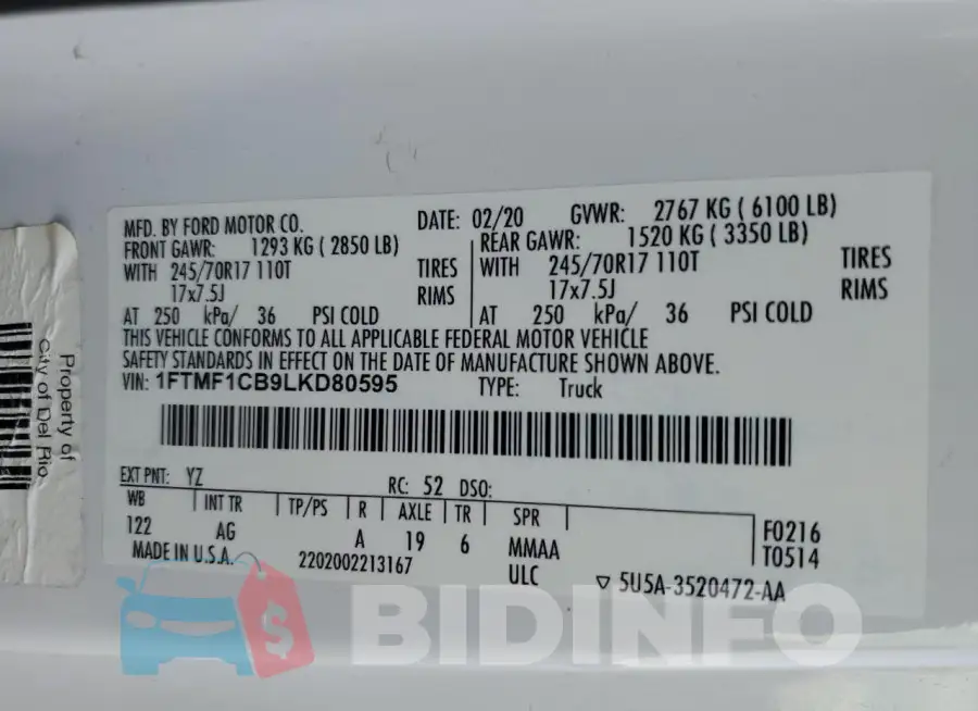1FTMF1CB9LKD80595 Photo# 12