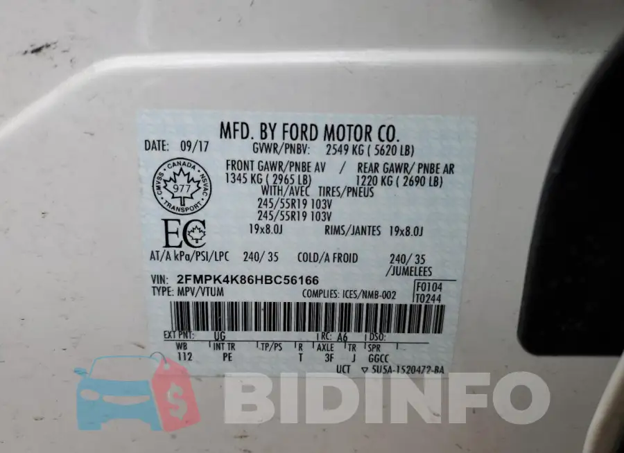 2FMPK4K86HBC56166 Photo# 13