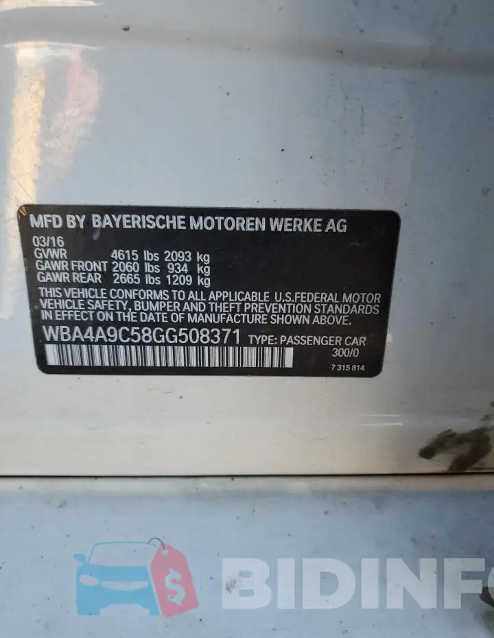 WBA4A9C58GG508371 Photo# 12