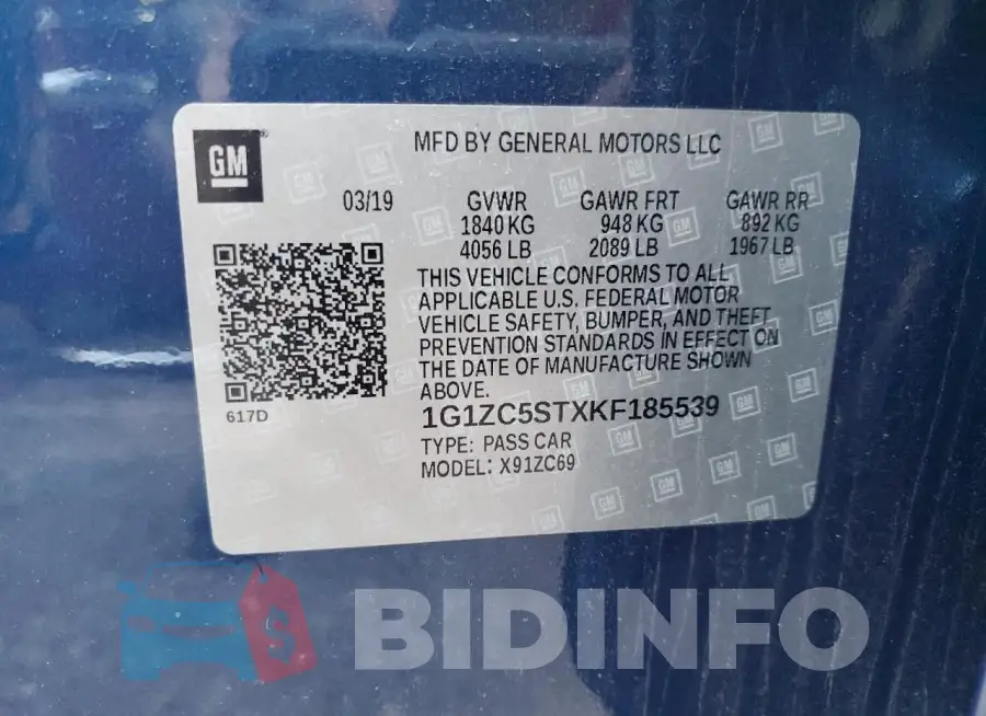 1G1ZC5STXKF185539 Photo# 12