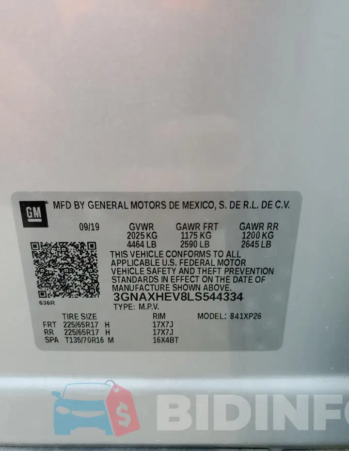 3GNAXHEV8LS544334 Photo# 13
