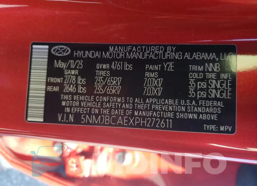 5NMJBCAEXPH272611 Photo# 13