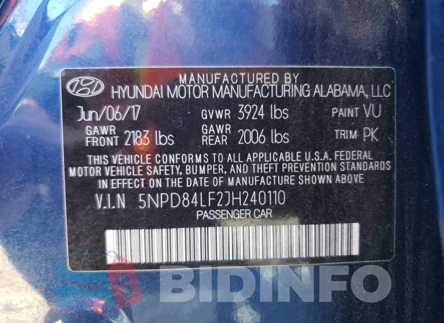 5NPD84LF2JH240110 Photo# 12