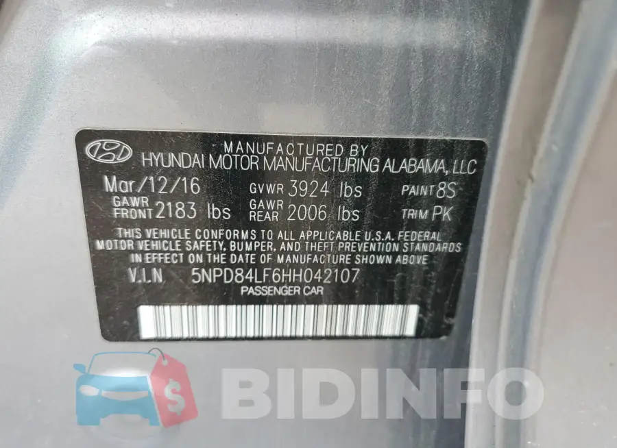 5NPD84LF6HH042107 Photo# 12