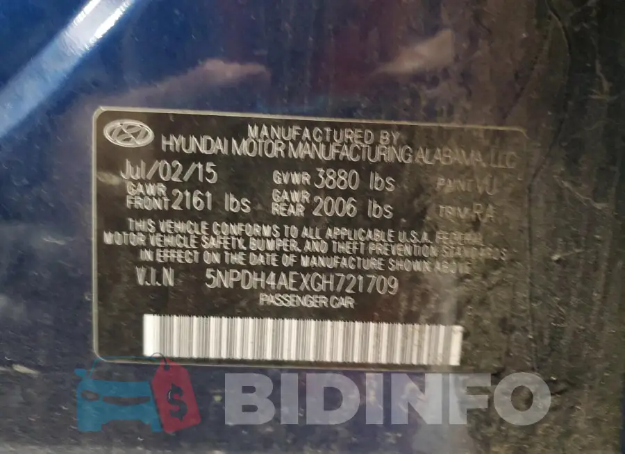 5NPDH4AEXGH721709 Photo# 12