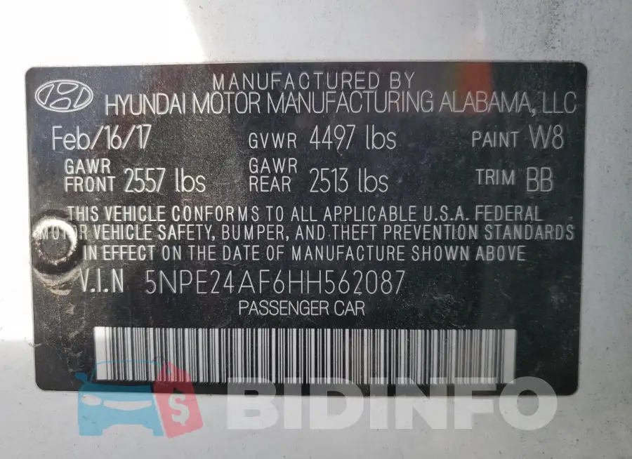 5NPE24AF6HH562087 Photo# 12