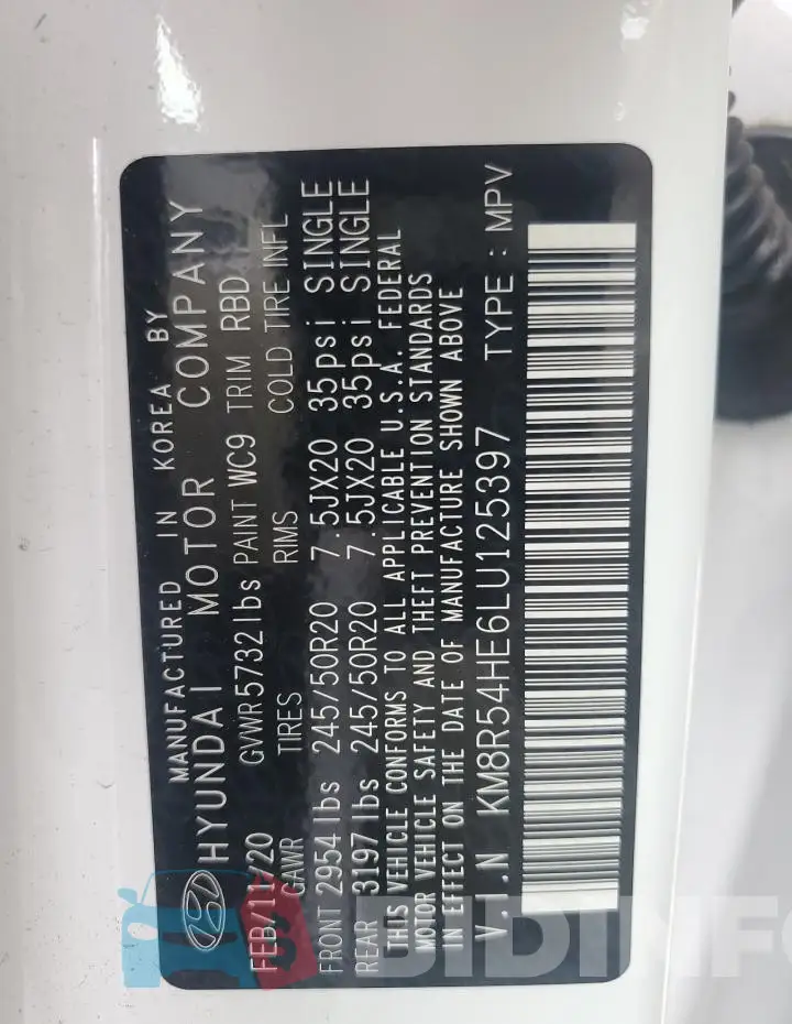 KM8R54HE6LU125397 Photo# 14