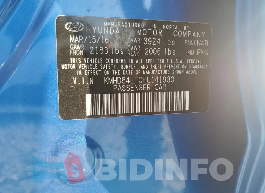 KMHD84LF0HU141930 Photo# 12