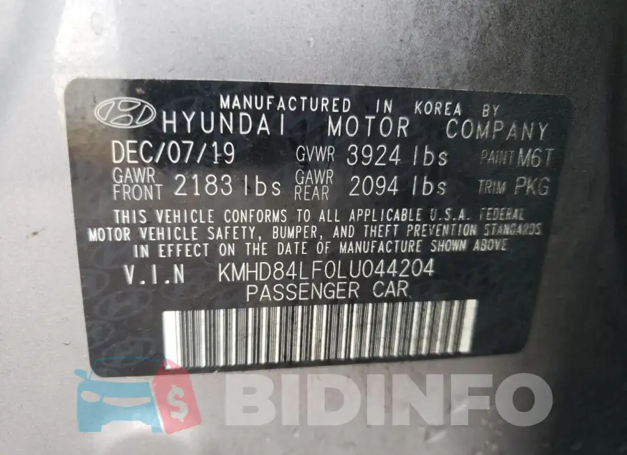 KMHD84LF0LU044204 Photo# 13