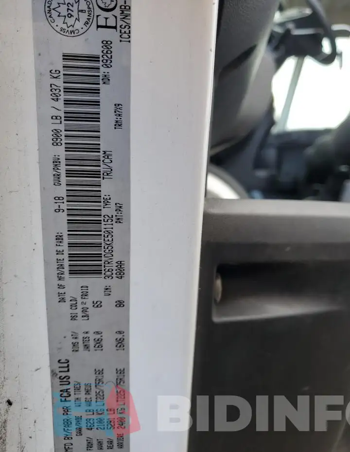 3C6TRVDG5KE501152 Photo# 12
