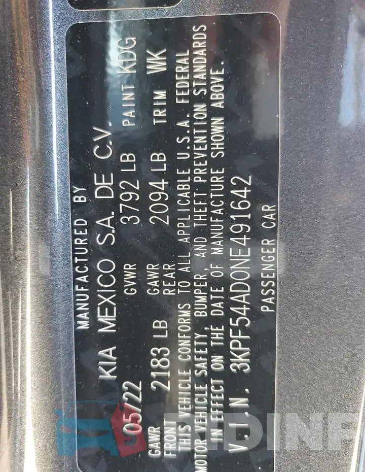 3KPF54AD0NE491642 Photo# 13