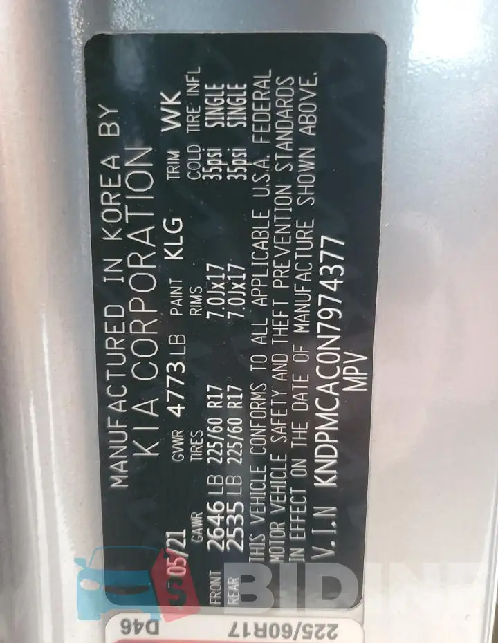 KNDPMCAC0N7974377 Photo# 13
