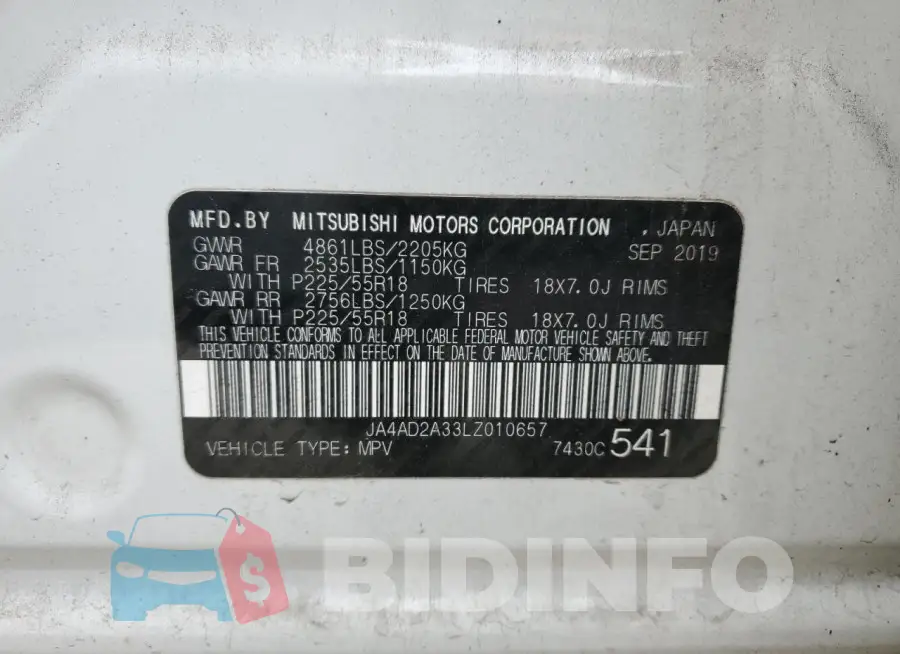 JA4AD2A33LZ010657 Photo# 13