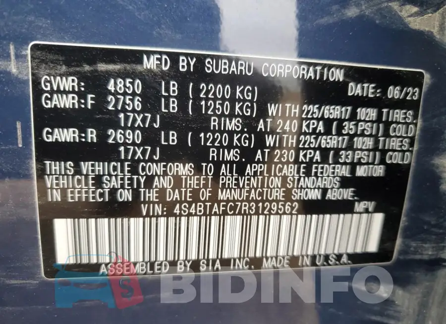 4S4BTAFC7R3129562 Photo# 14