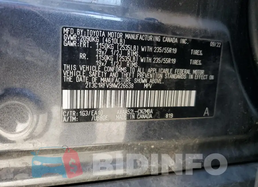 2T3C1RFV9NW226638 Photo# 14
