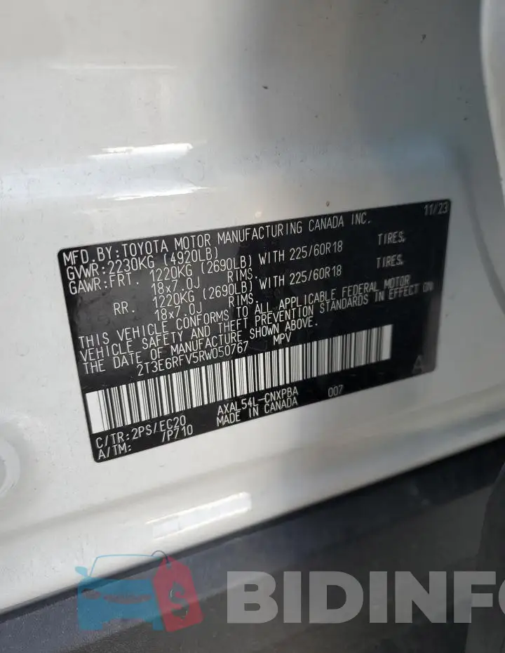 2T3E6RFV5RW050767 Photo# 13