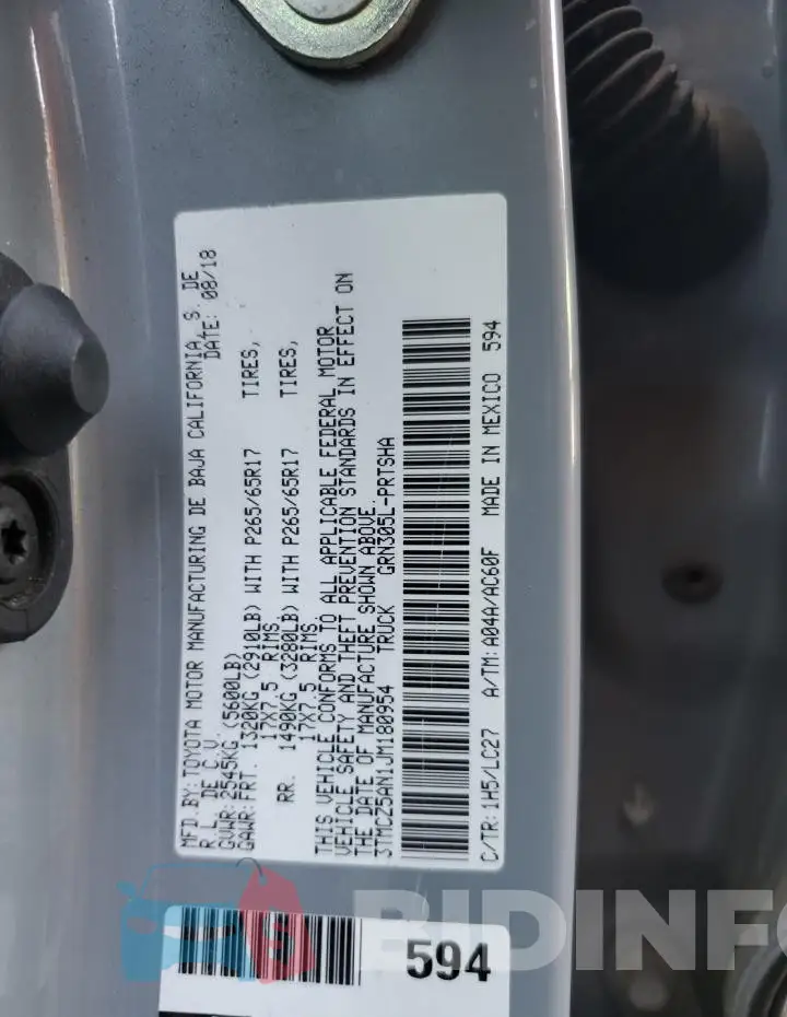 3TMCZ5AN1JM180954 Photo# 12