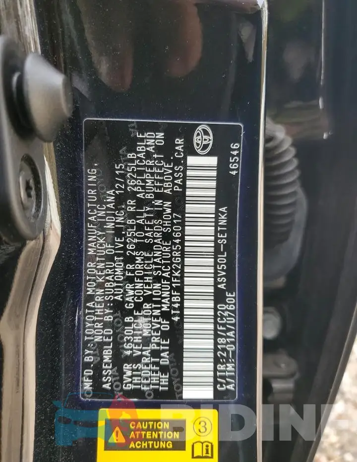 4T4BF1FK2GR546017 Photo# 12