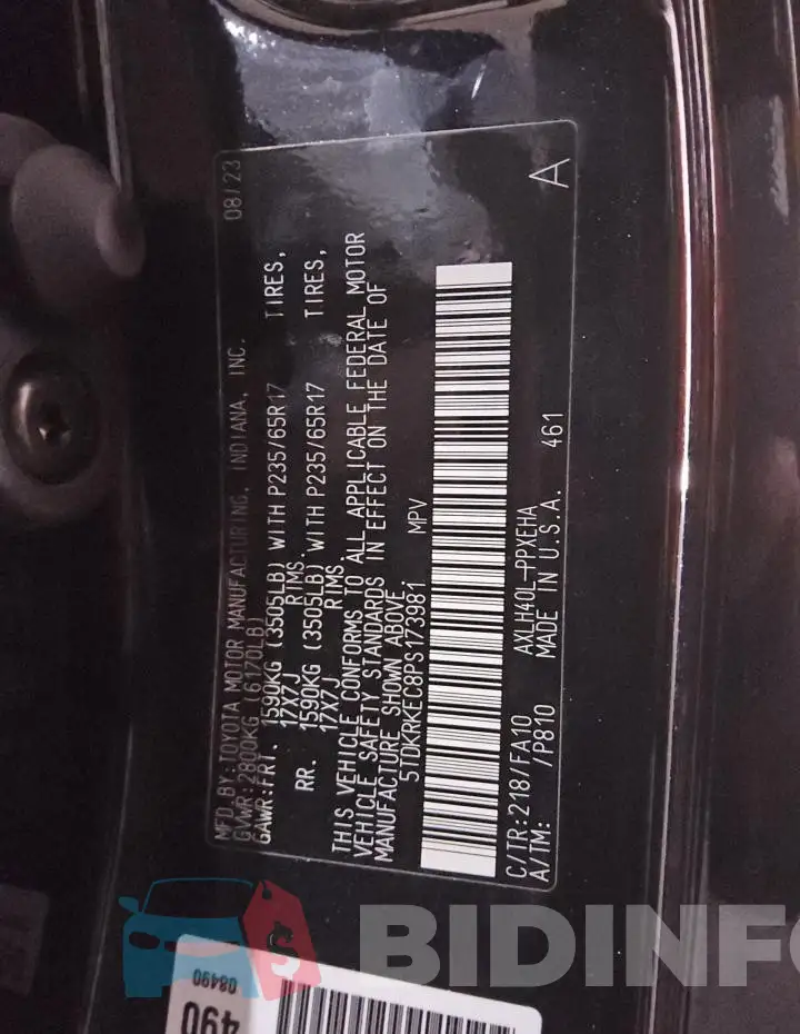 5TDKRKEC8PS173981 Photo# 13