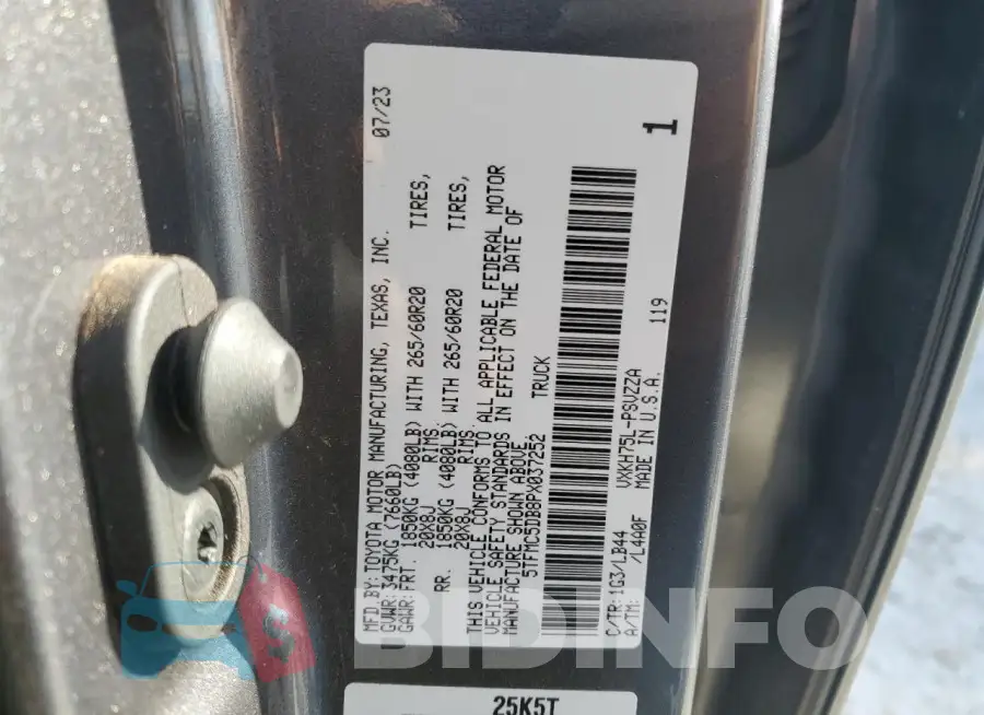 5TFMC5DB8PX037252 Photo# 13