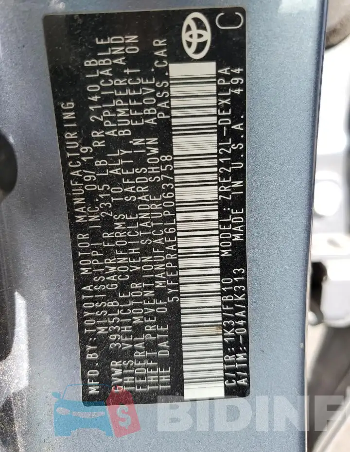 5YFEPRAE6LP063758 Photo# 13