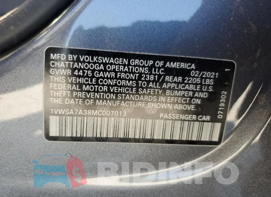 1VWSA7A38MC007013 Photo# 12