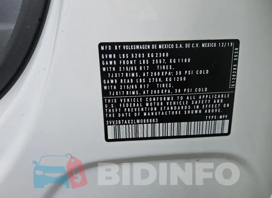 3VV3B7AX2LM086863 Photo# 13