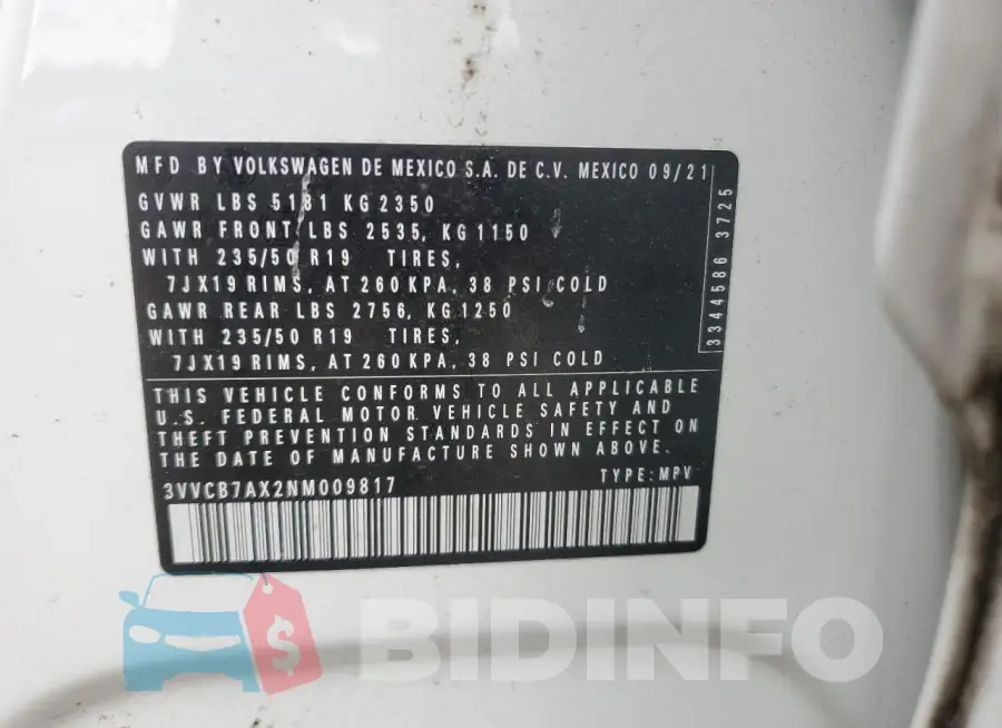 3VVCB7AX2NM009817 Photo# 14