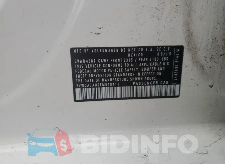 3VWCA7AU2FM518411 Photo# 13