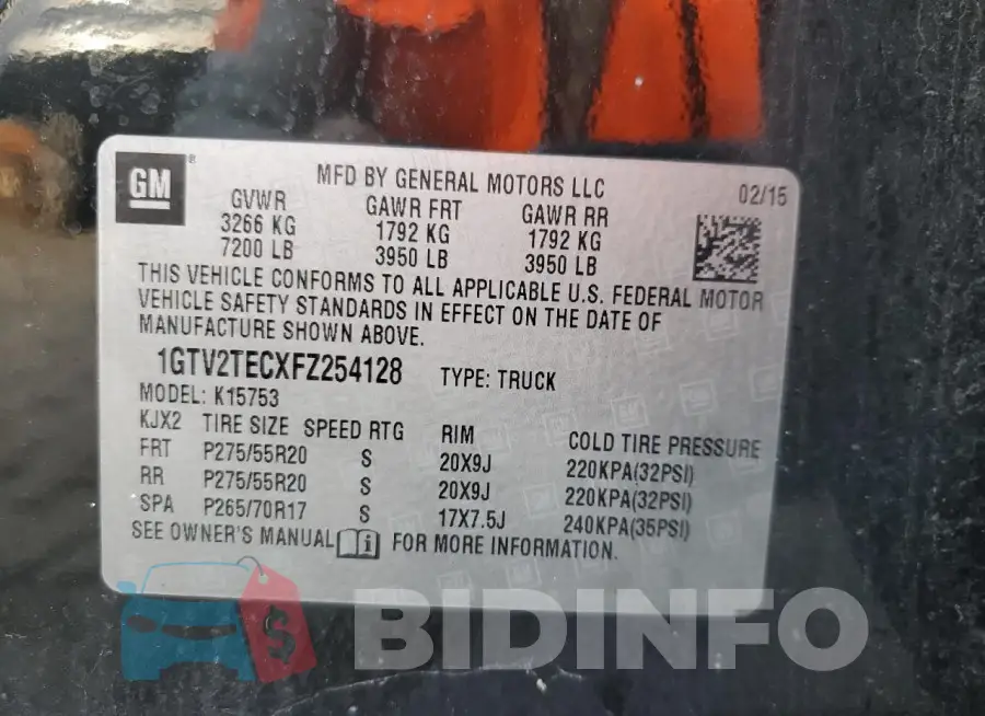 1GTV2TECXFZ254128 Photo# 12