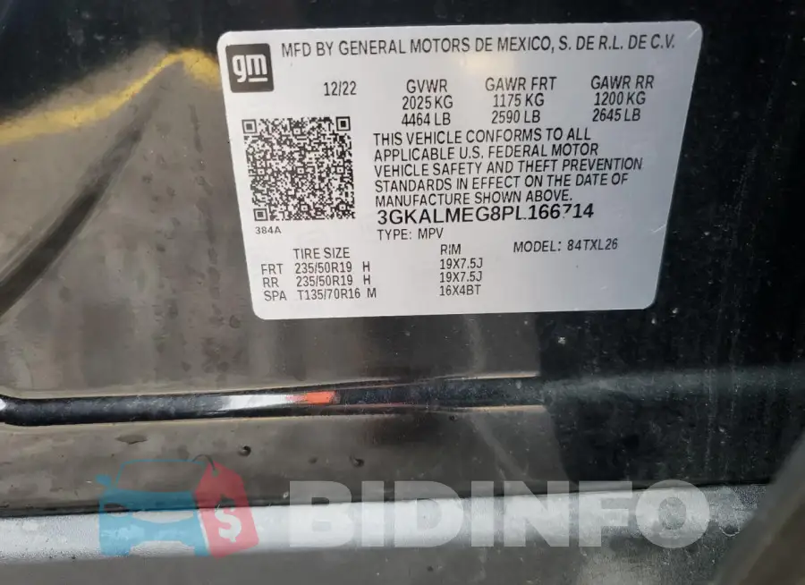 3GKALMEG8PL166714 Photo# 13