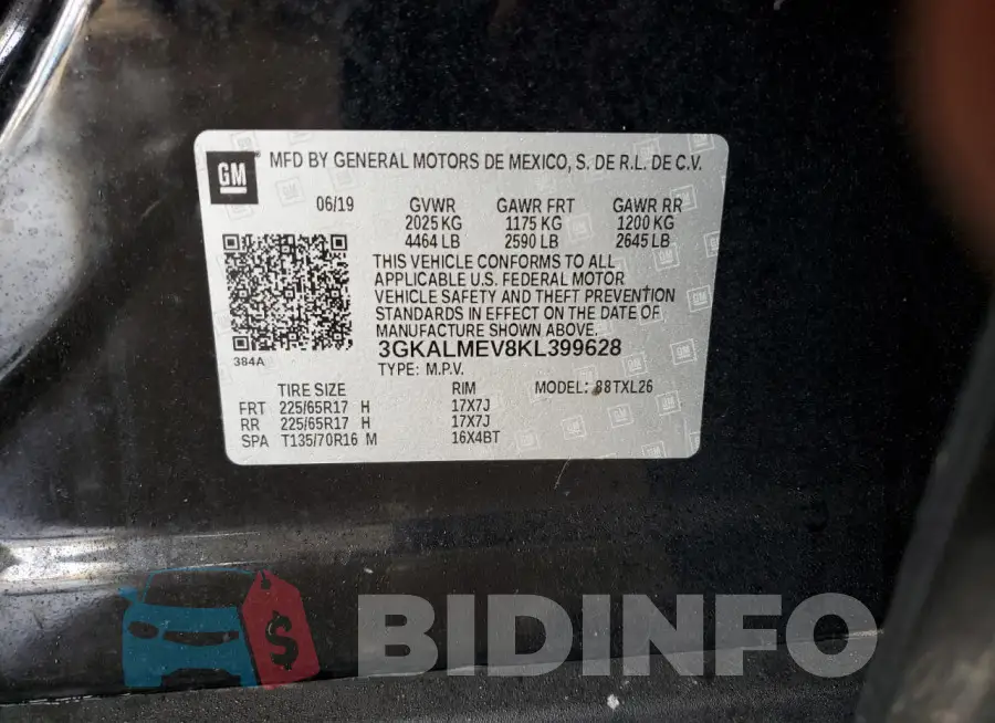 3GKALMEV8KL399628 Photo# 14