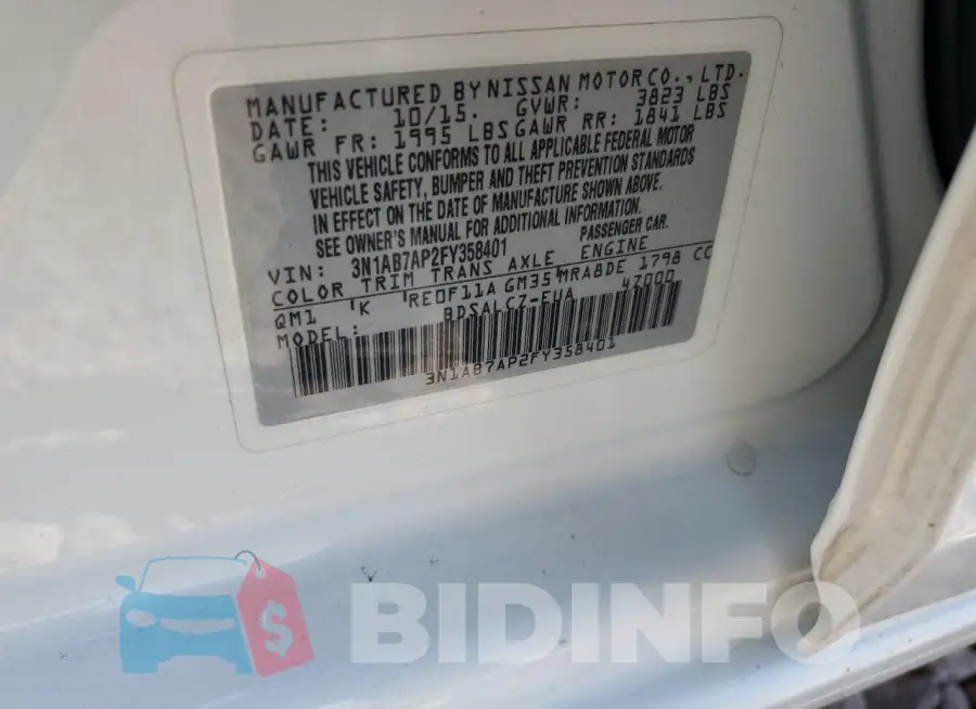 3N1AB7AP2FY358401 Photo# 12
