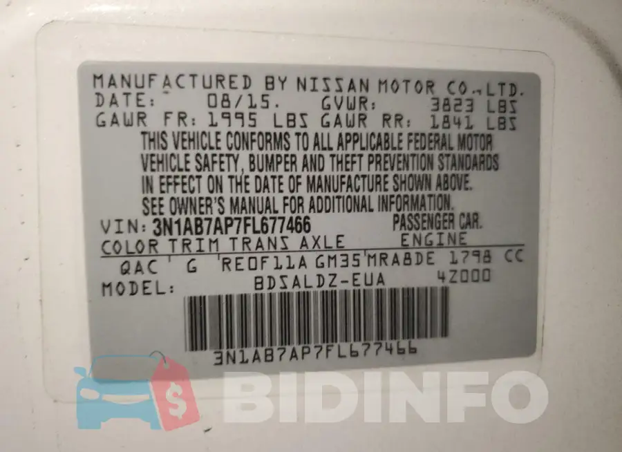 3N1AB7AP7FL677466 Photo# 12
