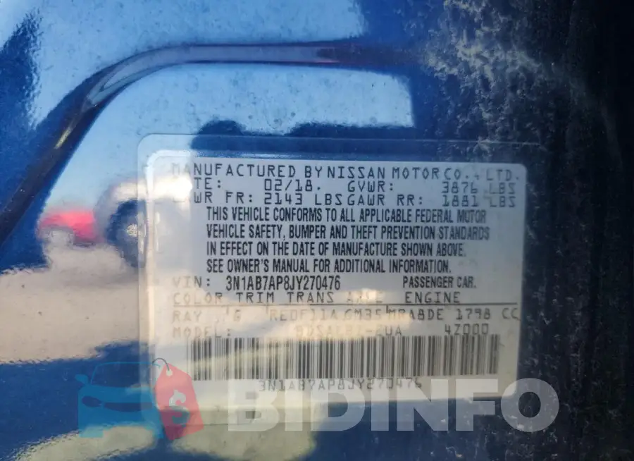 3N1AB7AP8JY270476 Photo# 12