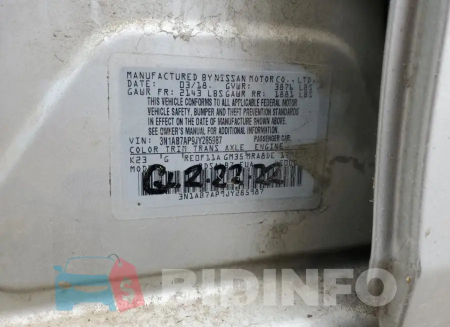 3N1AB7AP9JY285987 Photo# 12