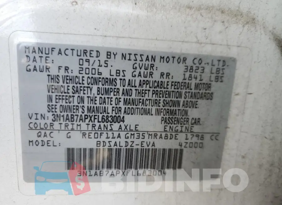3N1AB7APXFL683004 Photo# 13