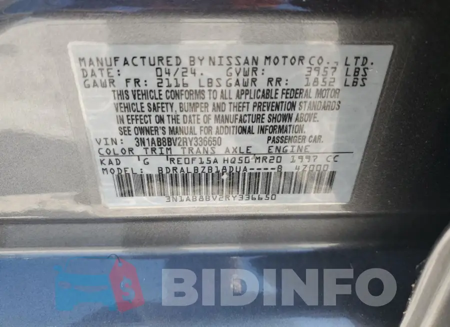 3N1AB8BV2RY336650 Photo# 13