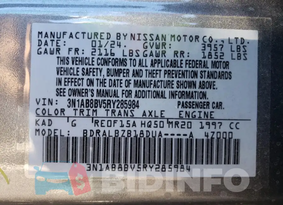 3N1AB8BV5RY285984 Photo# 12