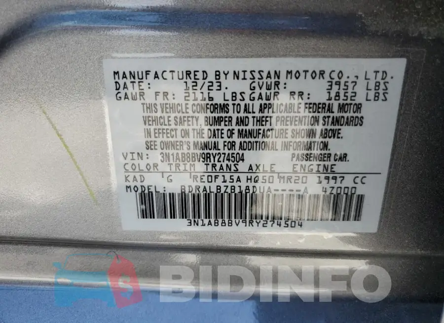 3N1AB8BV9RY274504 Photo# 13
