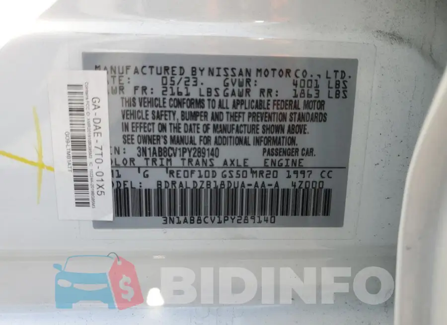 3N1AB8CV1PY289140 Photo# 13