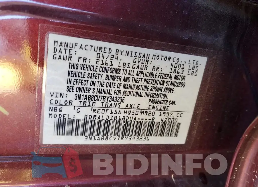 3N1AB8CV7RY343236 Photo# 12
