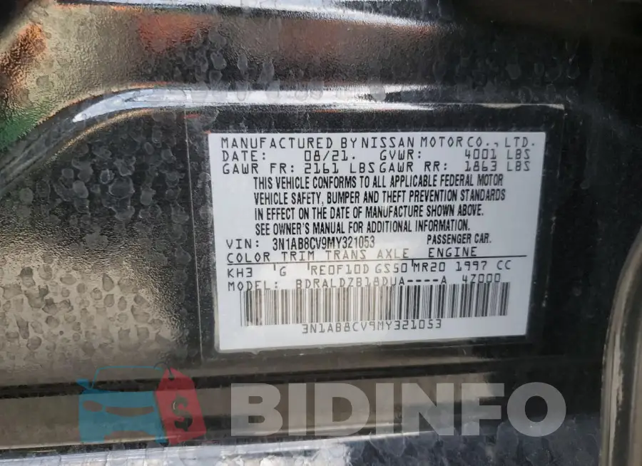 3N1AB8CV9MY321053 Photo# 12