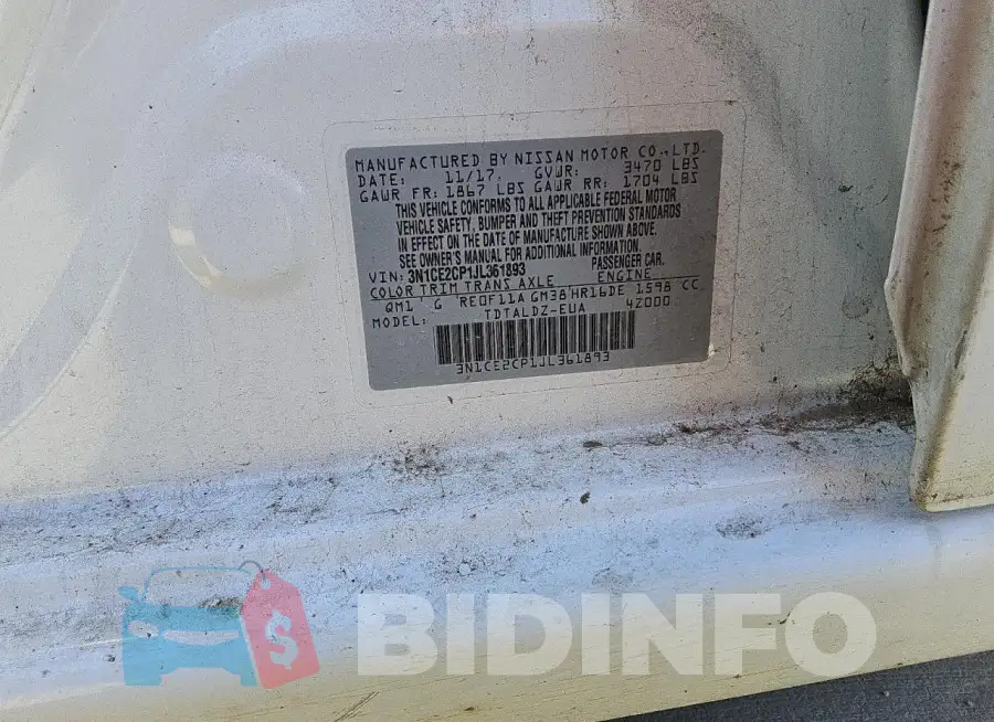 3N1CE2CP1JL361893 Photo# 13