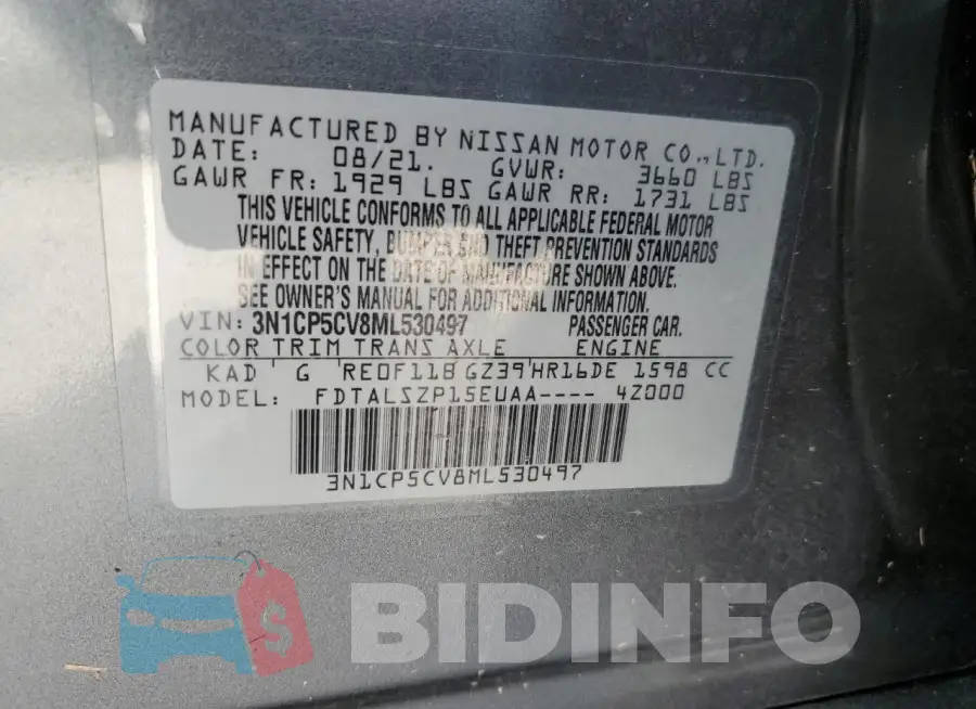 3N1CP5CV8ML530497 Photo# 14