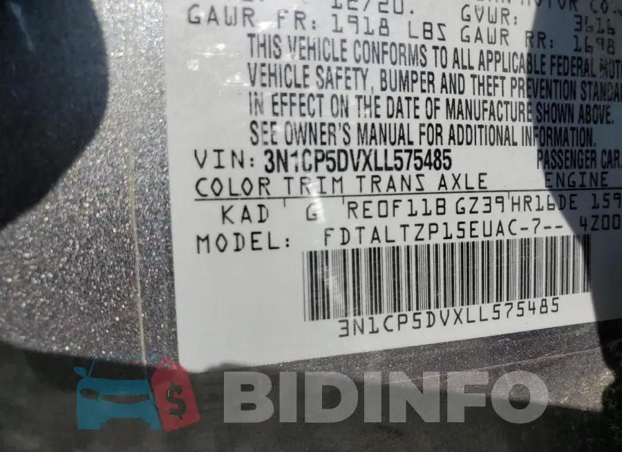 3N1CP5DVXLL575485 Photo# 12