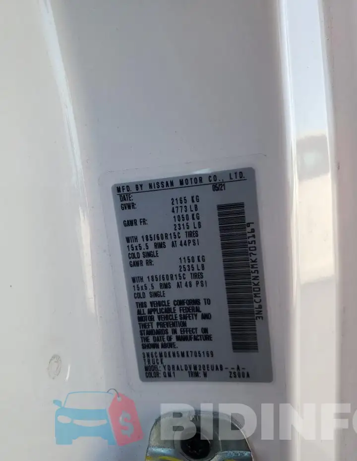 3N6CM0KN5MK705169 Photo# 14