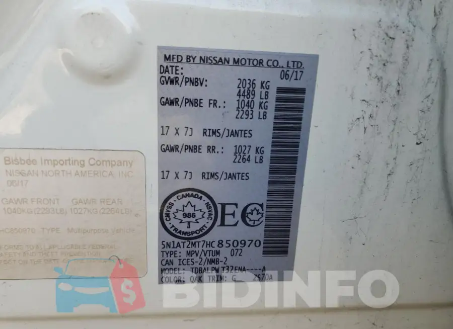 5N1AT2MT7HC850970 Photo# 13